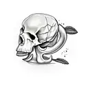 cow's skull where in it grows a olive tree tattoo design idea
