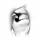 simple cardinal bird tattoo design idea