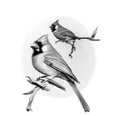 simple cardinal bird tattoo design idea