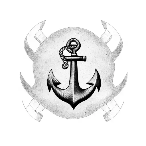 anchor, english flag tattoo design idea