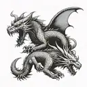 dragon and wolf tattoo design idea