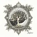 arm tattoo chakras tree of life Adrian and Ellie engraved tattoo design idea