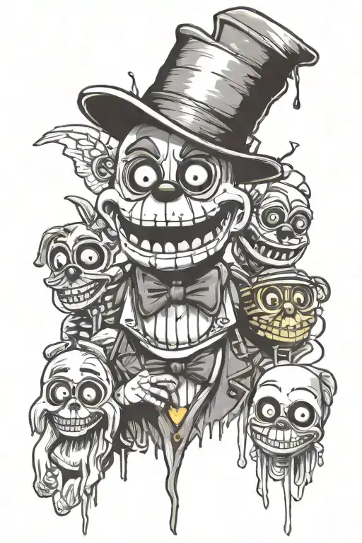 five nights at Freddy's Nightmarionne, puppet and security puppet tattoo design idea