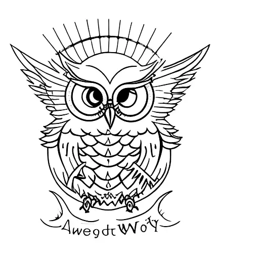 Harry Potter owl Hedwiga and the word always with golden snitch tattoo design idea