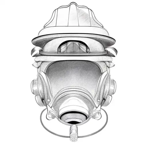 firefighter helmet tattoo design idea