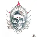 skull and crow tattoo design idea
