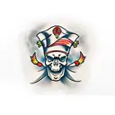 skull and crow tattoo design idea