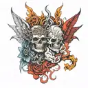 heaven and hell  tattoo design idea