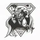 Superman logo with his cape tattoo design idea