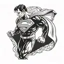 Superman logo with his cape tattoo design idea