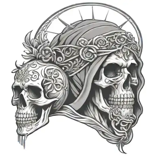 santa muerte bendicion chicano tattoo design idea