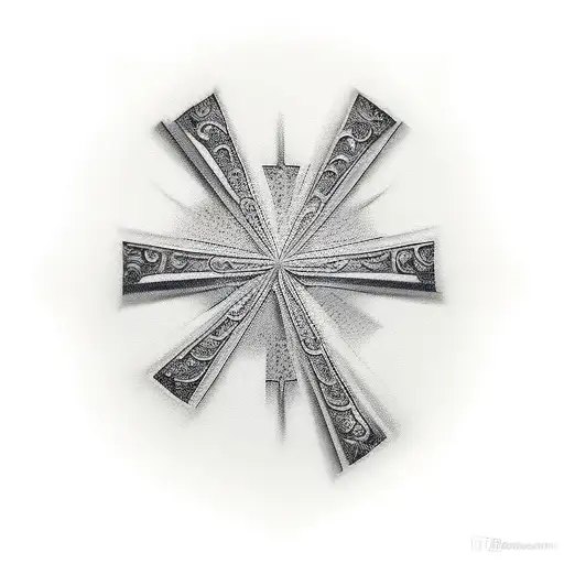 3 crosses and in each one of them the number 8 tattoo design idea