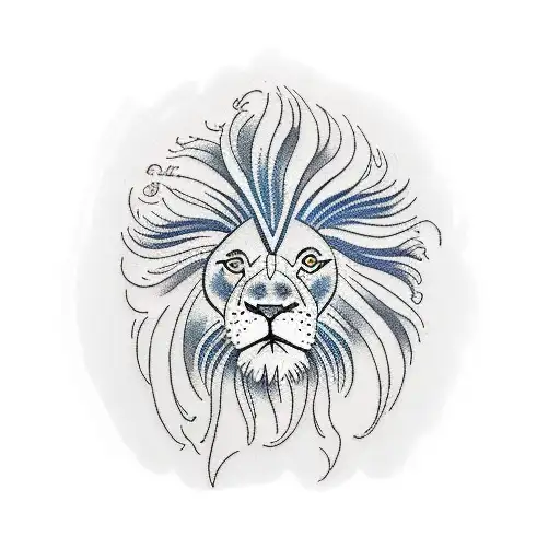Lion willow tree tattoo design idea