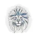 Lion willow tree tattoo design idea