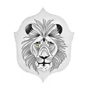 Lion willow tree tattoo design idea