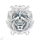 Lion willow tree tattoo design idea