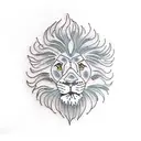 Lion willow tree tattoo design idea