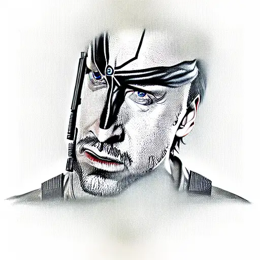 metal gear solid nic cage tattoo design idea