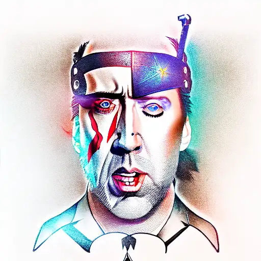 nic cage metal gear solid tattoo design idea