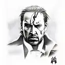 metal gear solid nic cage tattoo design idea