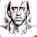 nic cage metal gear solid tattoo design idea