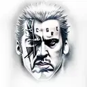 nic cage metal gear solid tattoo design idea