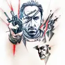 metal gear solid nic cage tattoo design idea
