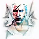 metal gear solid nic cage tattoo design idea