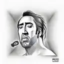 nic cage Mario  tattoo design idea
