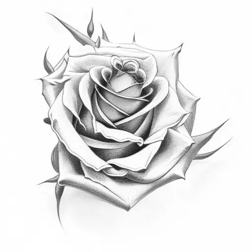rose and thorns tattoo design idea