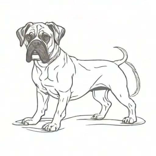boxer dog tattoo design idea