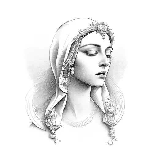 virgin maria tattoo design idea