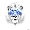 panther with blue eyes and lion with red eyes tattoo design idea