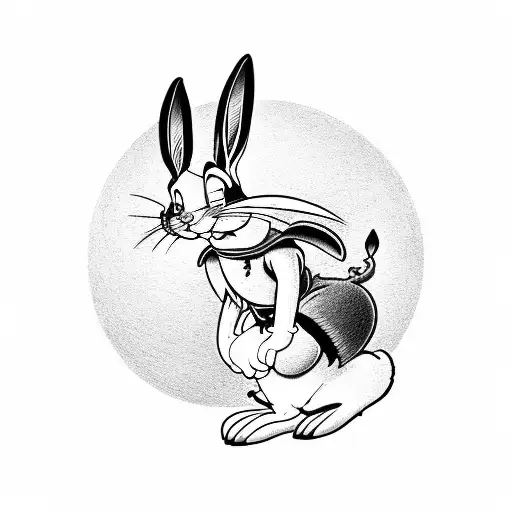 bugs bunny smoking tattoo design idea