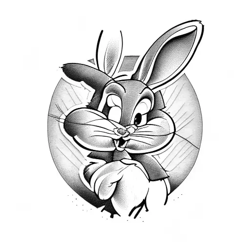 bugs bunny getting tattoed tattoo design idea