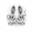 bugs bunny with a snake tattoo design idea