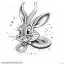 bugs bunny with a snake tattoo design idea