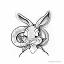 bugs bunny with a snake tattoo design idea