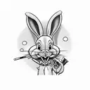 bugs bunny smoking tattoo design idea