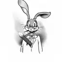 bugs bunny smoking tattoo design idea
