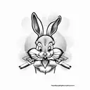 bugs bunny smoking tattoo design idea