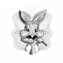 bugs bunny smoking tattoo design idea