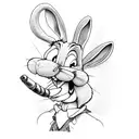 bugs bunny smoking tattoo design idea