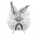 bugs bunny smoking tattoo design idea