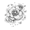 Flores con mariposas tattoo design idea