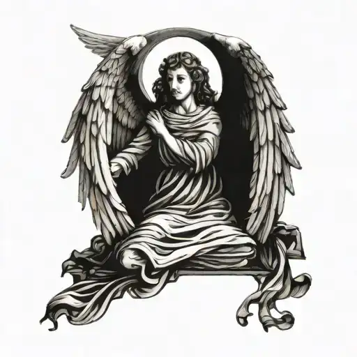 biblic accourate angel  tattoo design idea