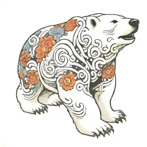 polar bear tattoo design idea