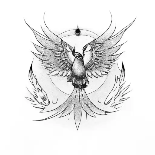 phoenix BIRD containing Taurus and Virgo zodiac signs  tattoo design idea