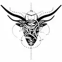 taurus and Virgo zodiac signs combined tattoo design idea