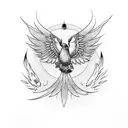 phoenix BIRD containing Taurus and Virgo zodiac signs  tattoo design idea